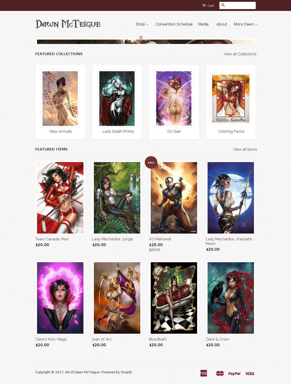 dawnmcteigue.com shopify website screenshot