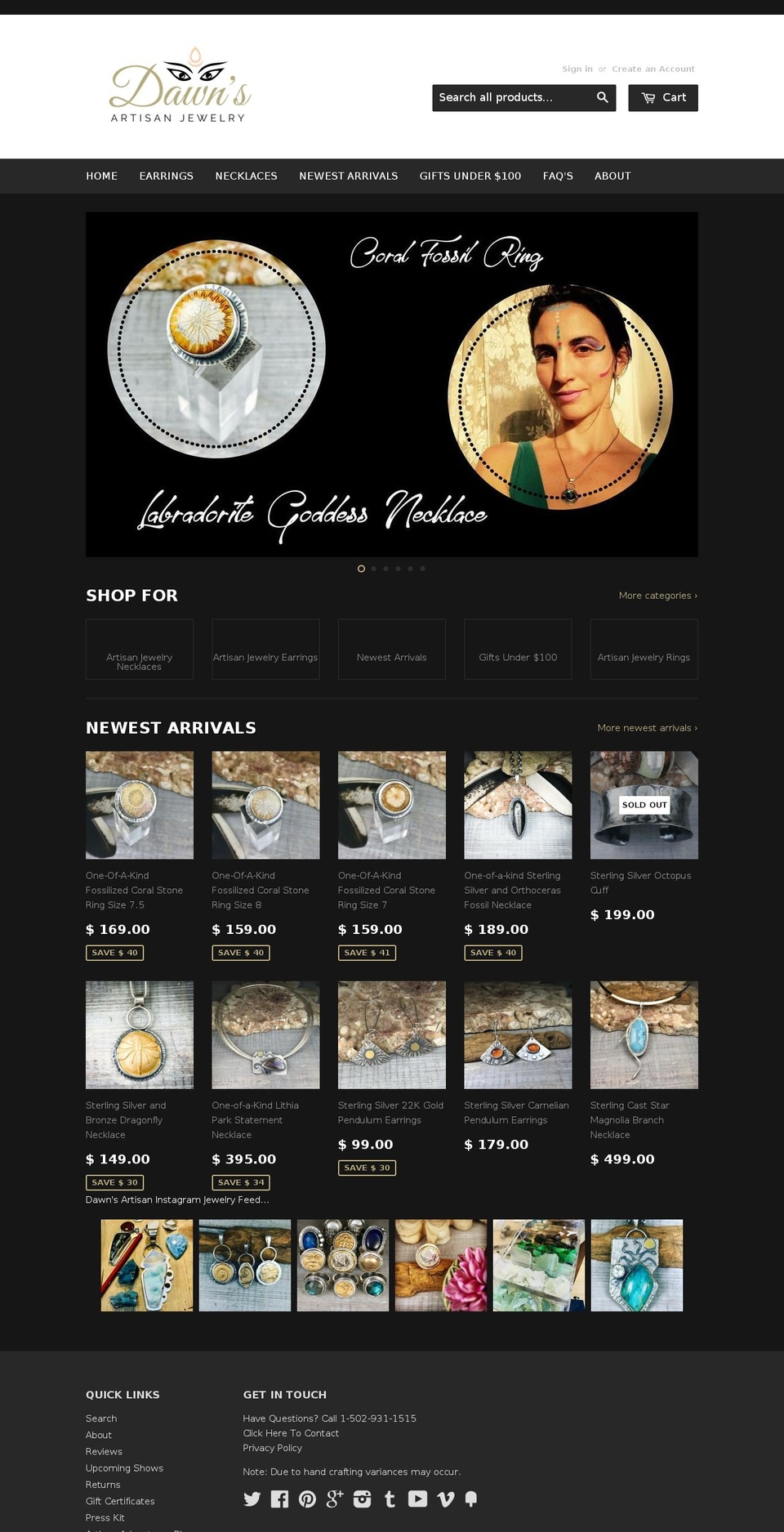 dawnsdesignsonline.com — Shopify storefront screenshot