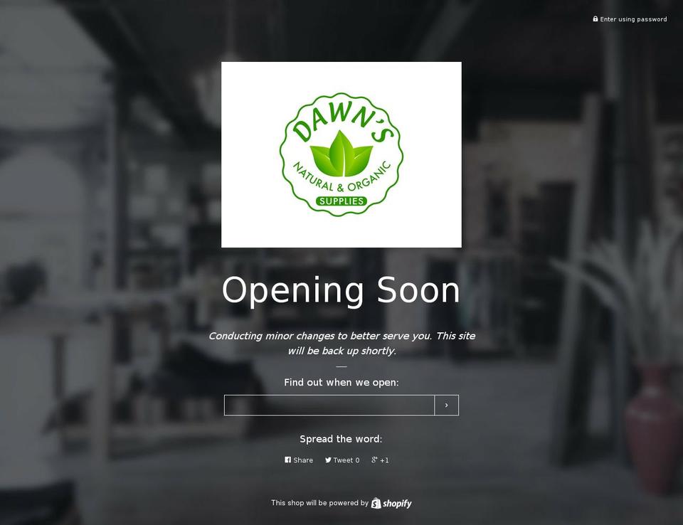 dawnsnaturals.com — Shopify storefront screenshot