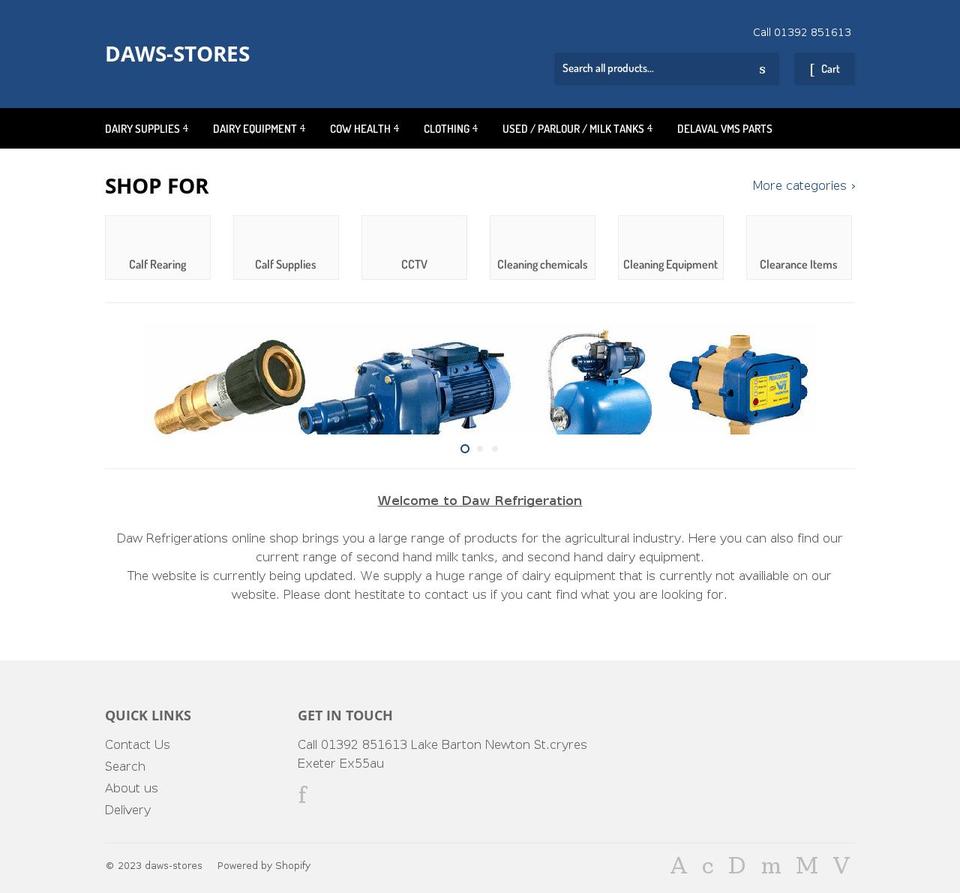 daws-stores.co.uk shopify website screenshot