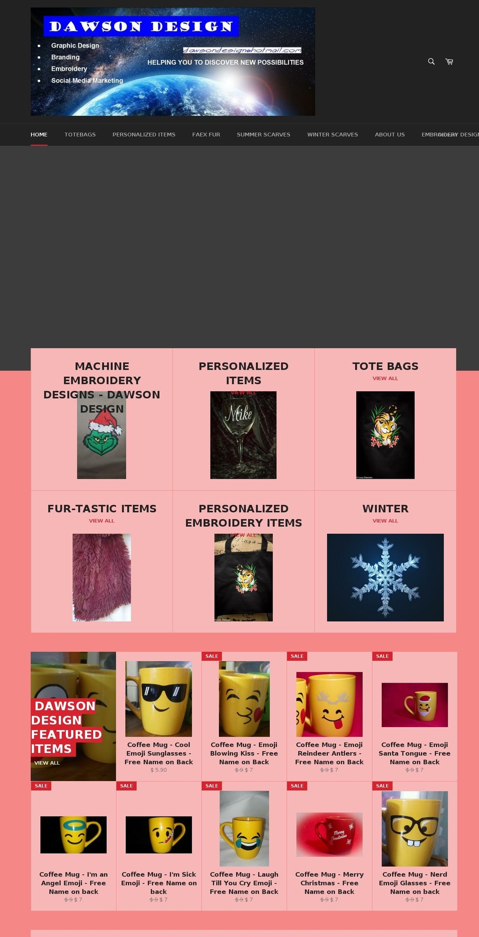 dawsondesigners.com shopify website screenshot