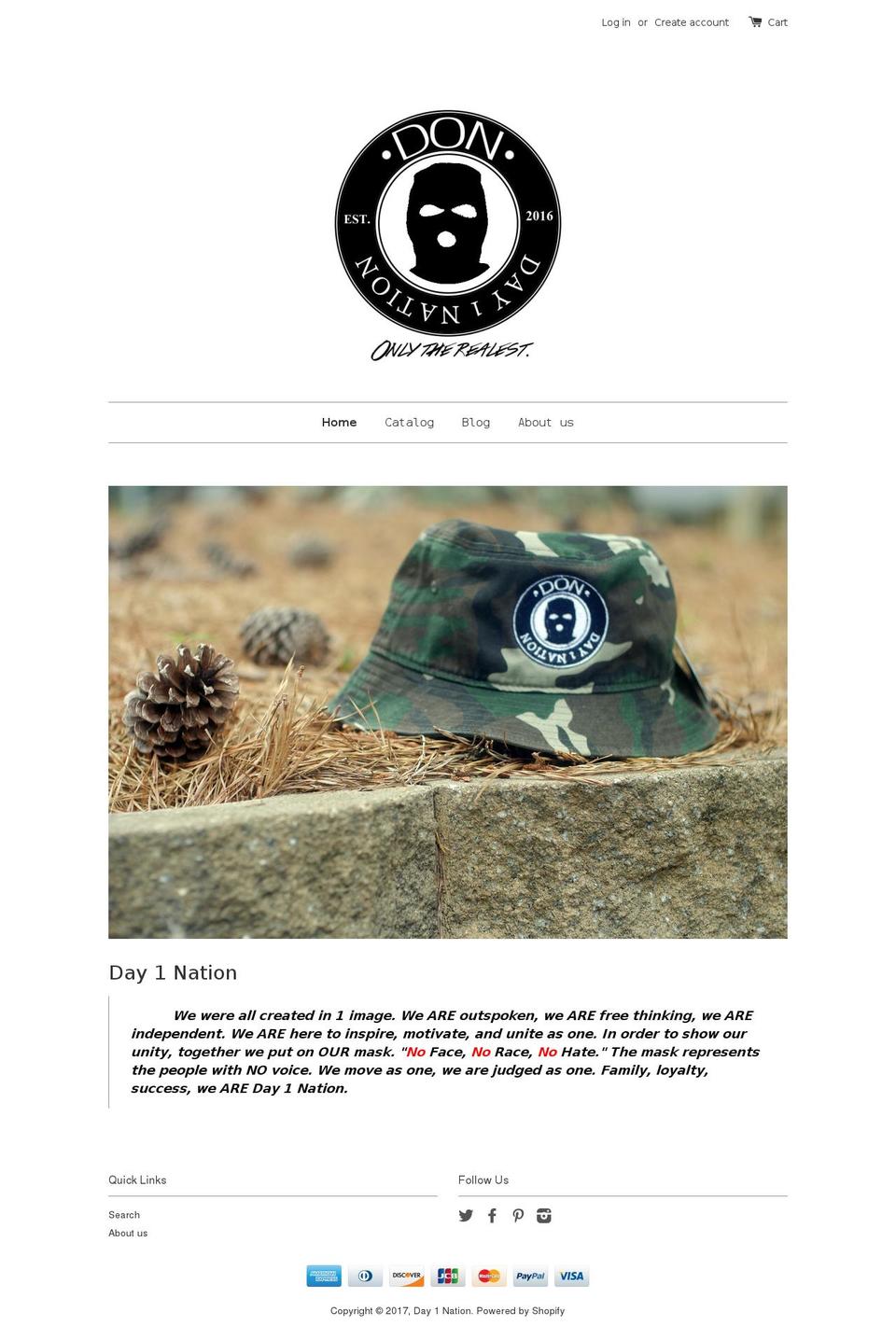 day1nation.com shopify website screenshot