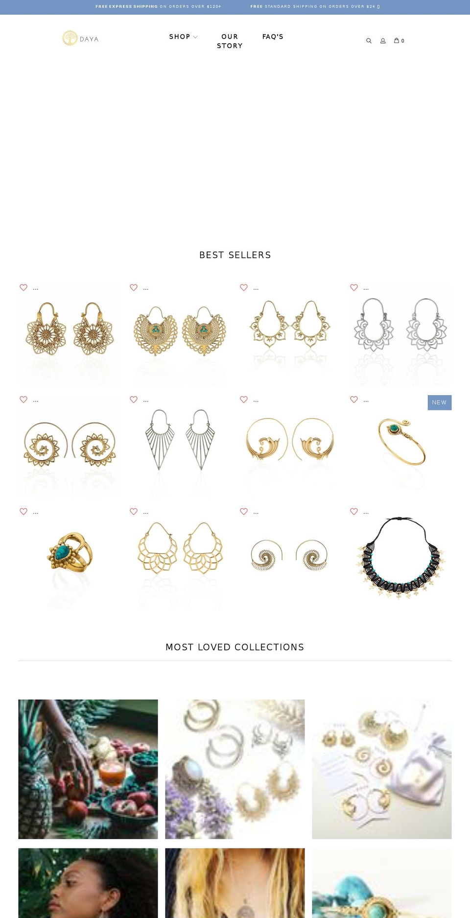 daya-jewelry.com shopify website screenshot