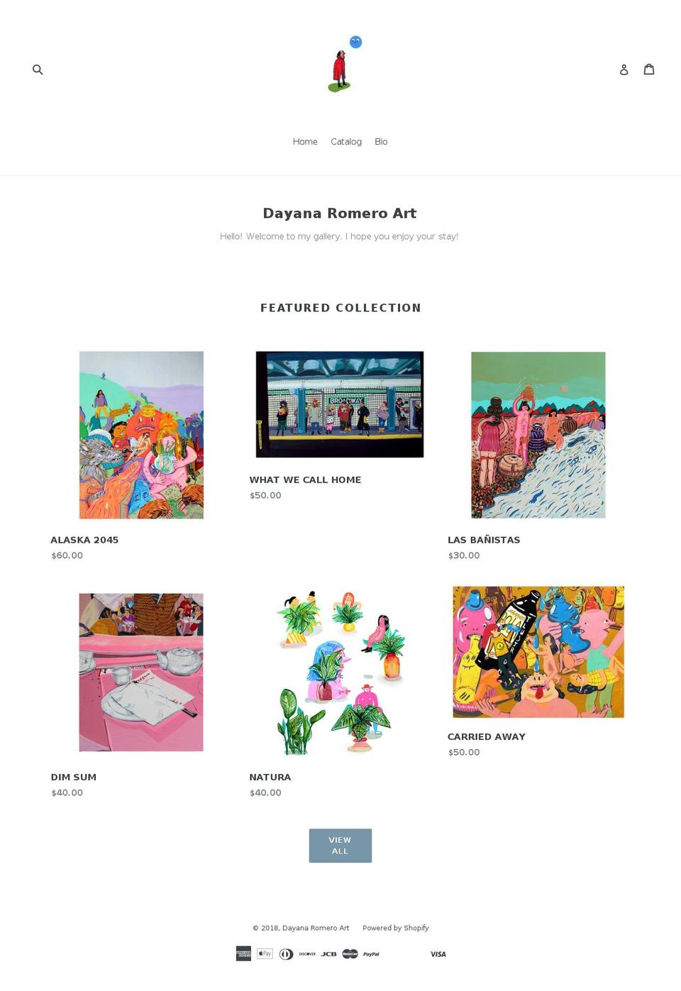 dayanaromero.com — Shopify storefront screenshot