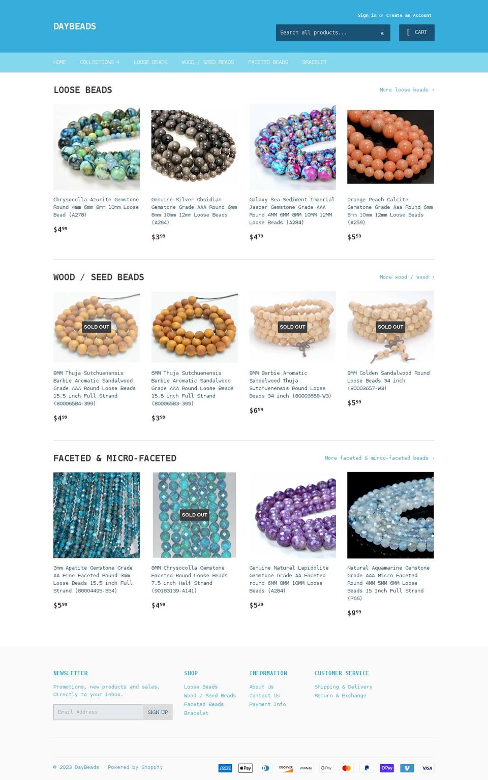 daybeads.com shopify website screenshot