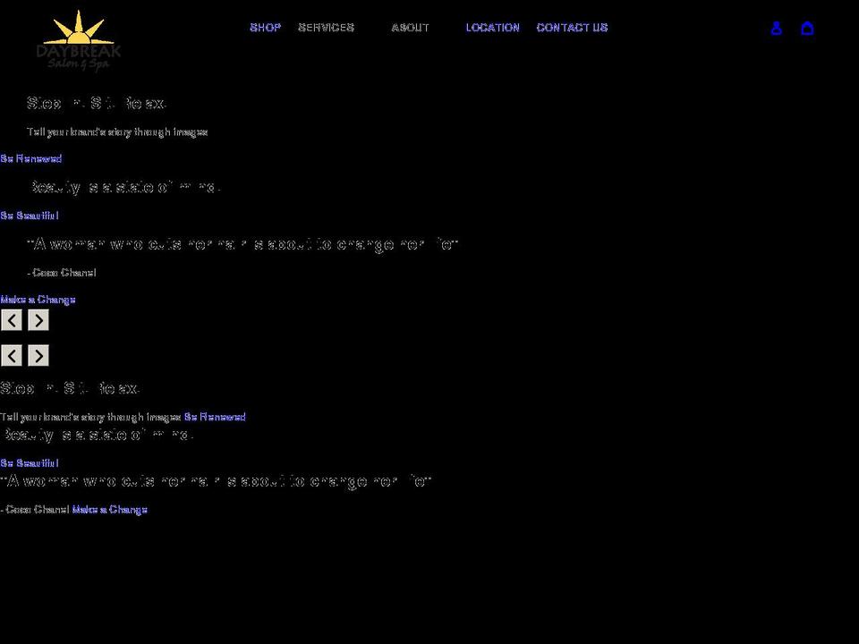 daybreak-salon.myshopify.com shopify website screenshot