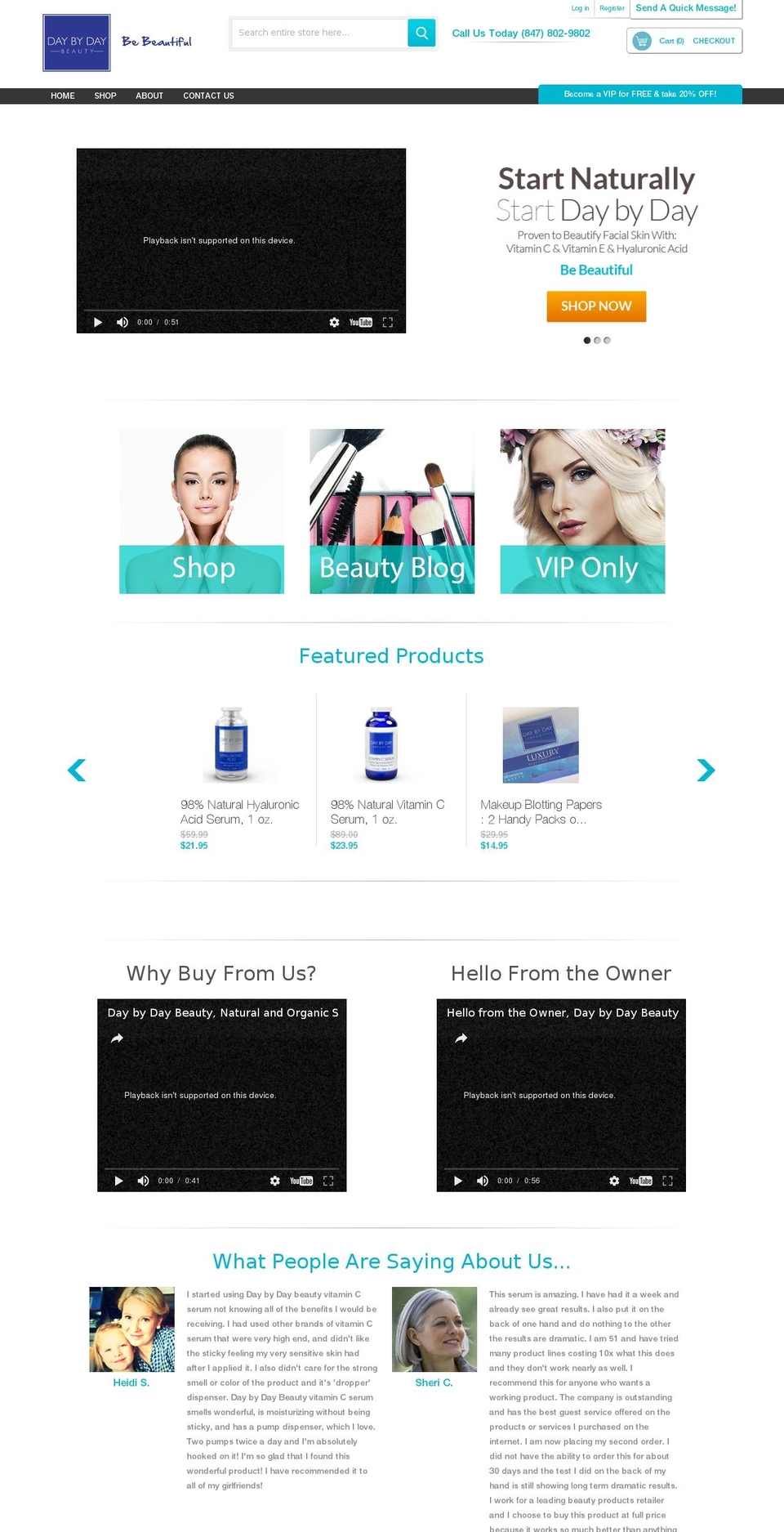 daybydaybeauty.com shopify website screenshot
