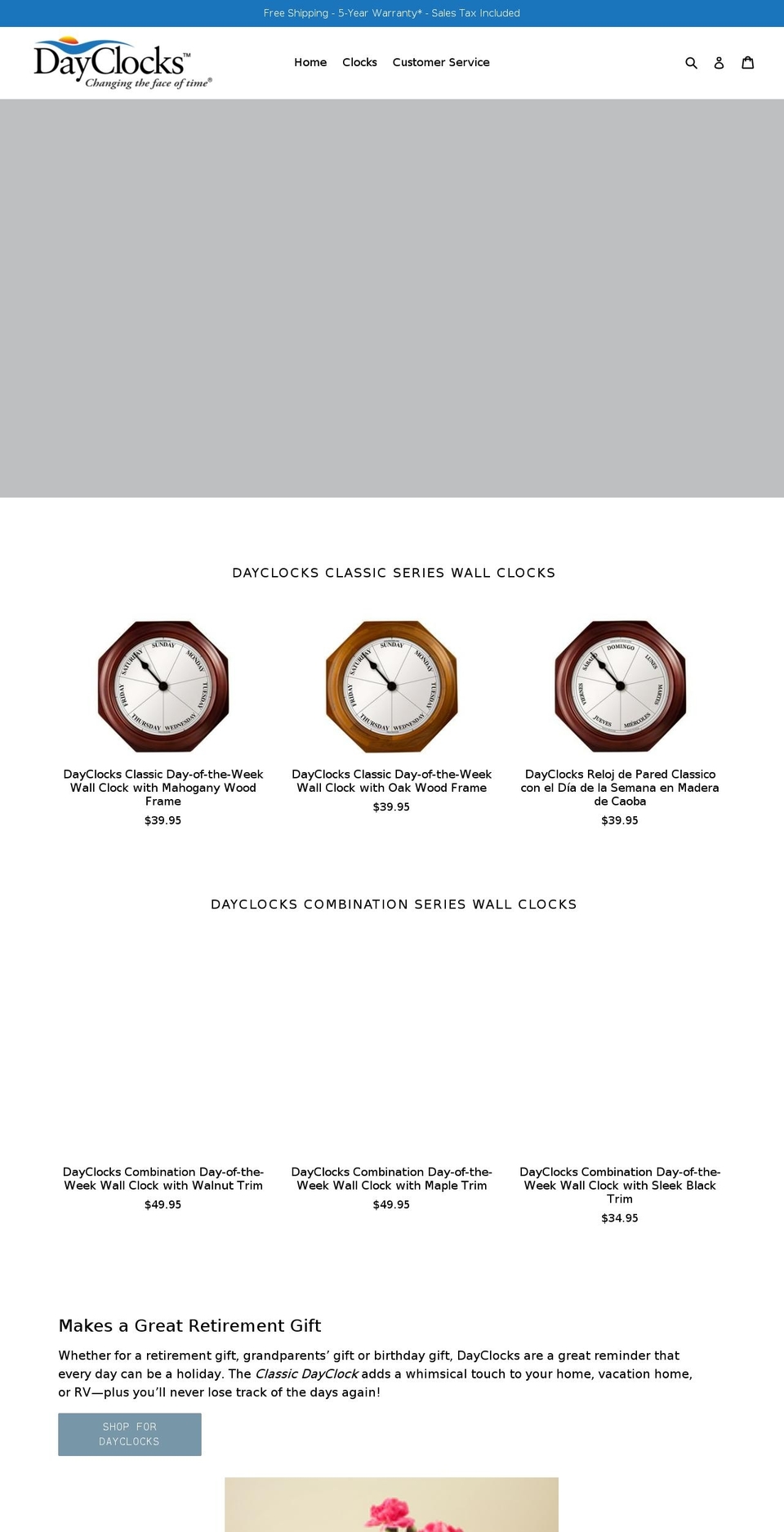 dayclocks.biz shopify website screenshot