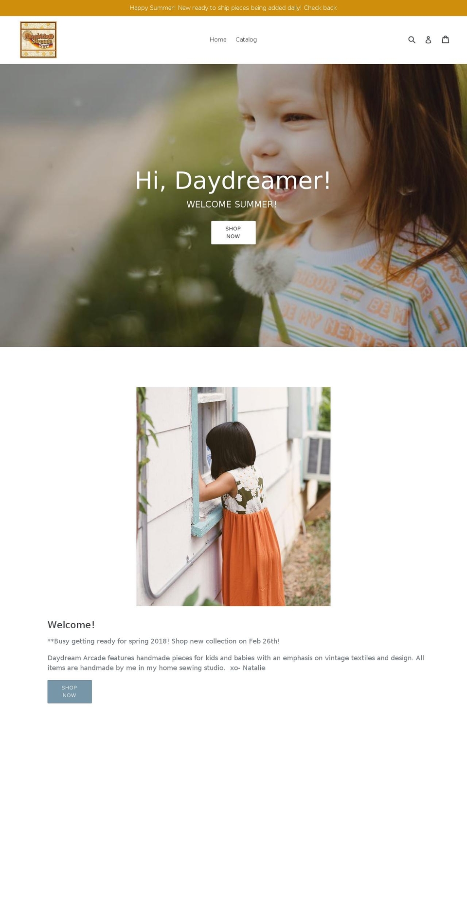 daydreamarcadekids.com — Shopify storefront screenshot