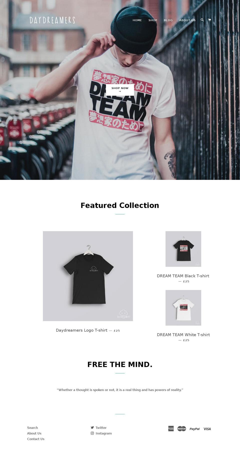 daydreamerslondon.com — Shopify storefront screenshot