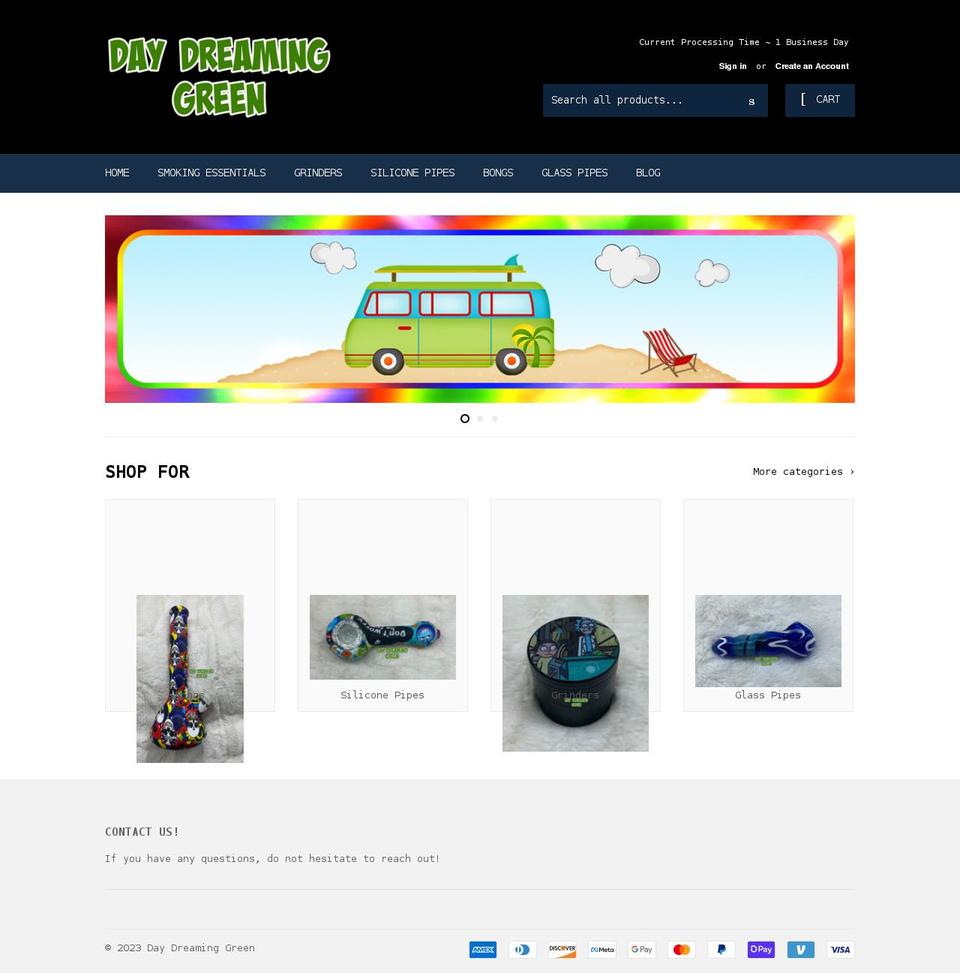 daydreaminggreen.com shopify website screenshot