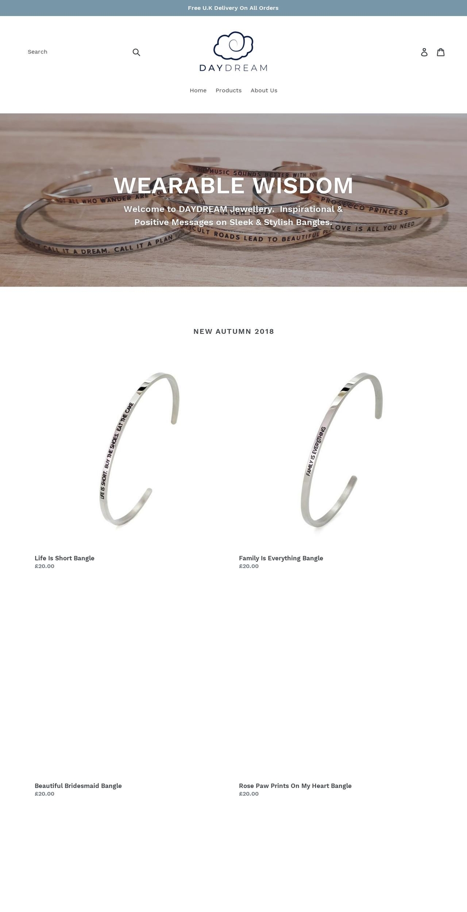 daydreamjewellery.com — Shopify storefront screenshot