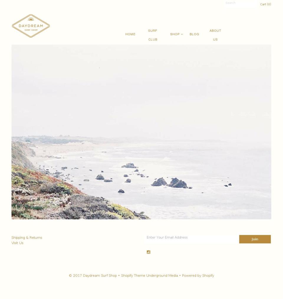daydreamsurfshop.com shopify website screenshot