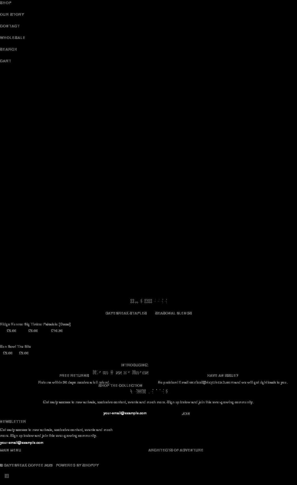 dayebreak.com shopify website screenshot