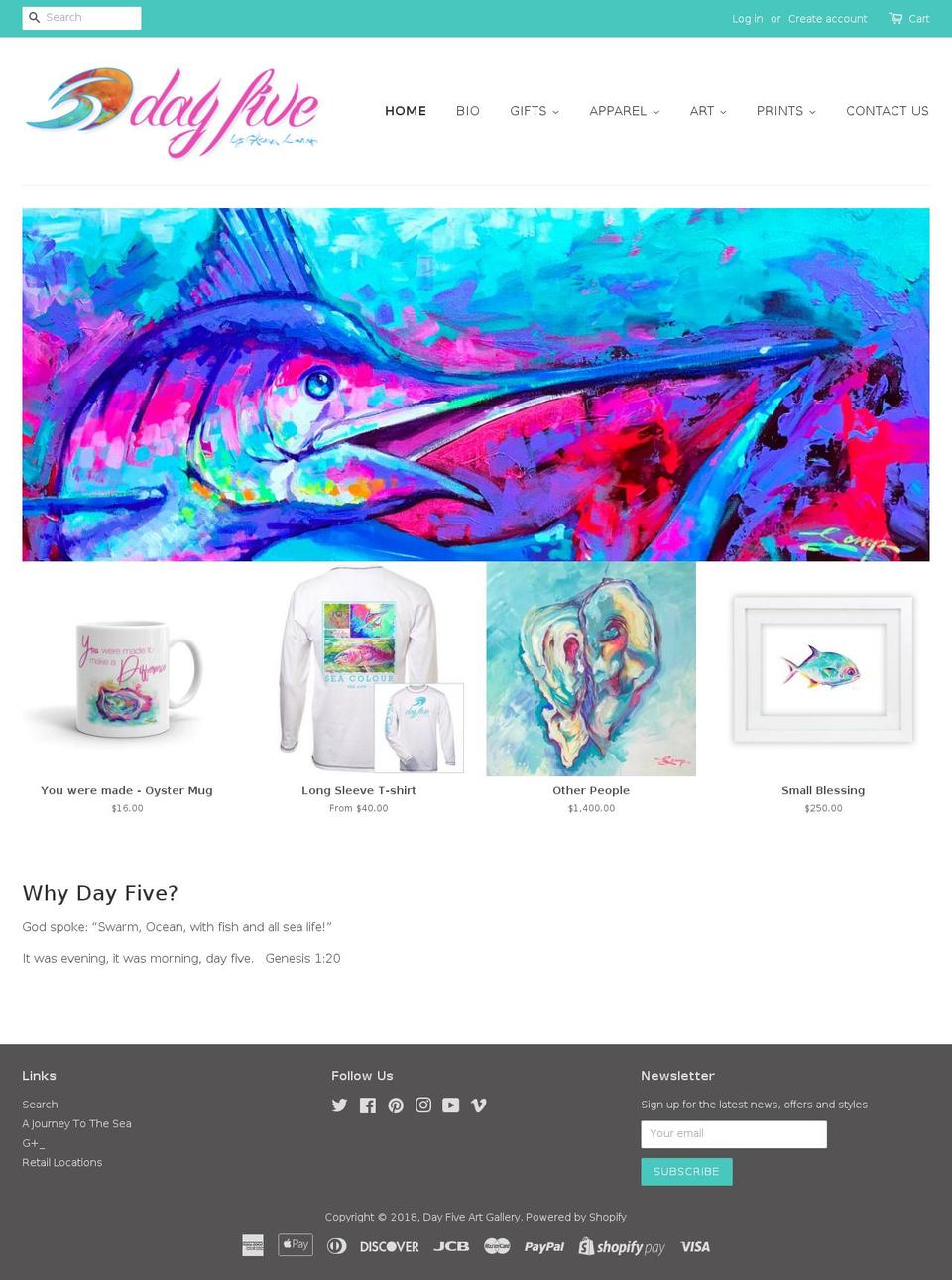 dayfiveart.com shopify website screenshot
