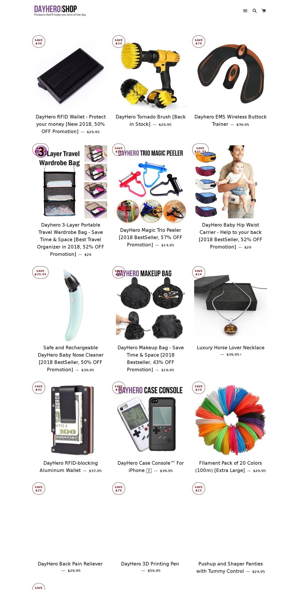 dayheroshop.com shopify website screenshot