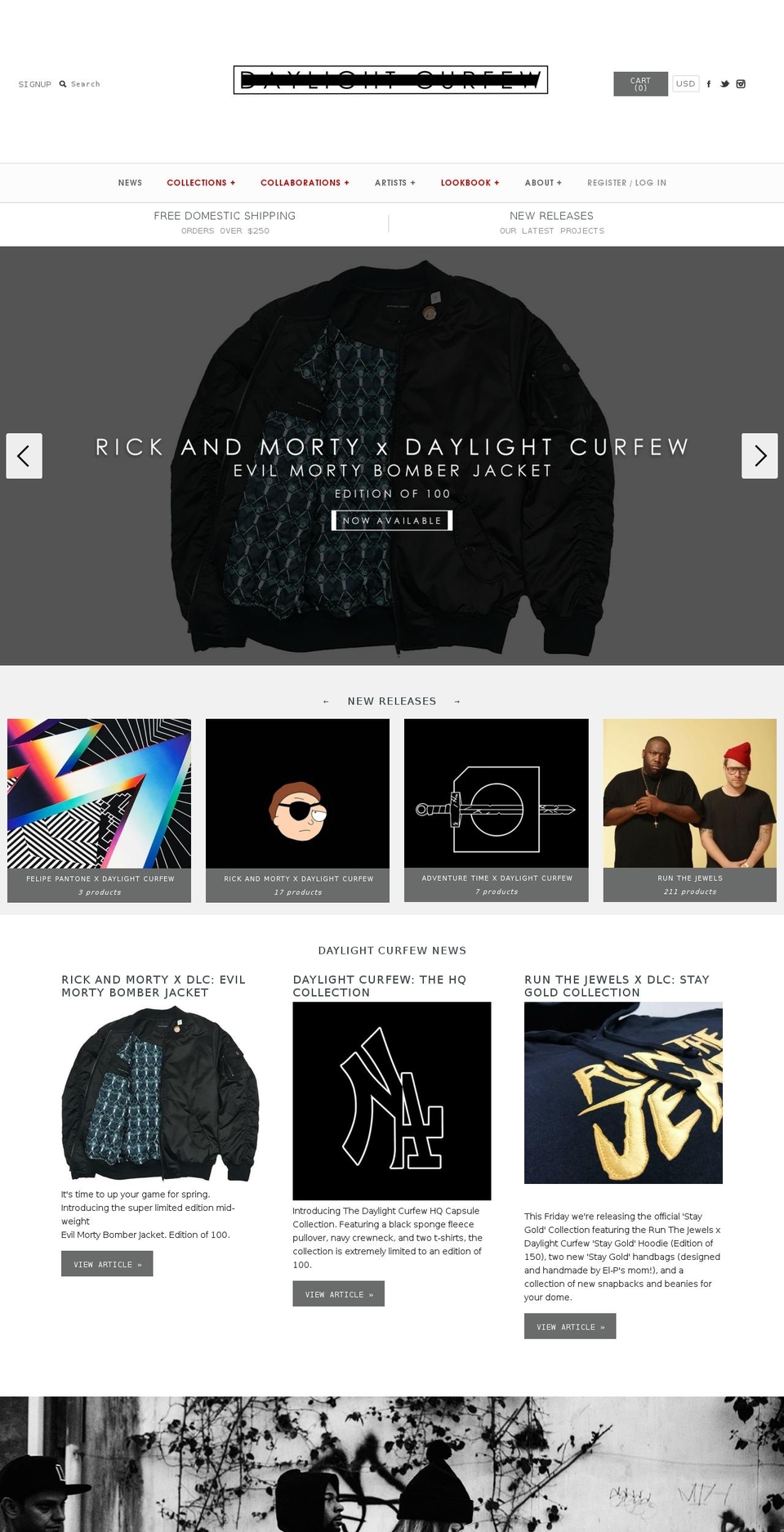 daylightcurfew.com shopify website screenshot