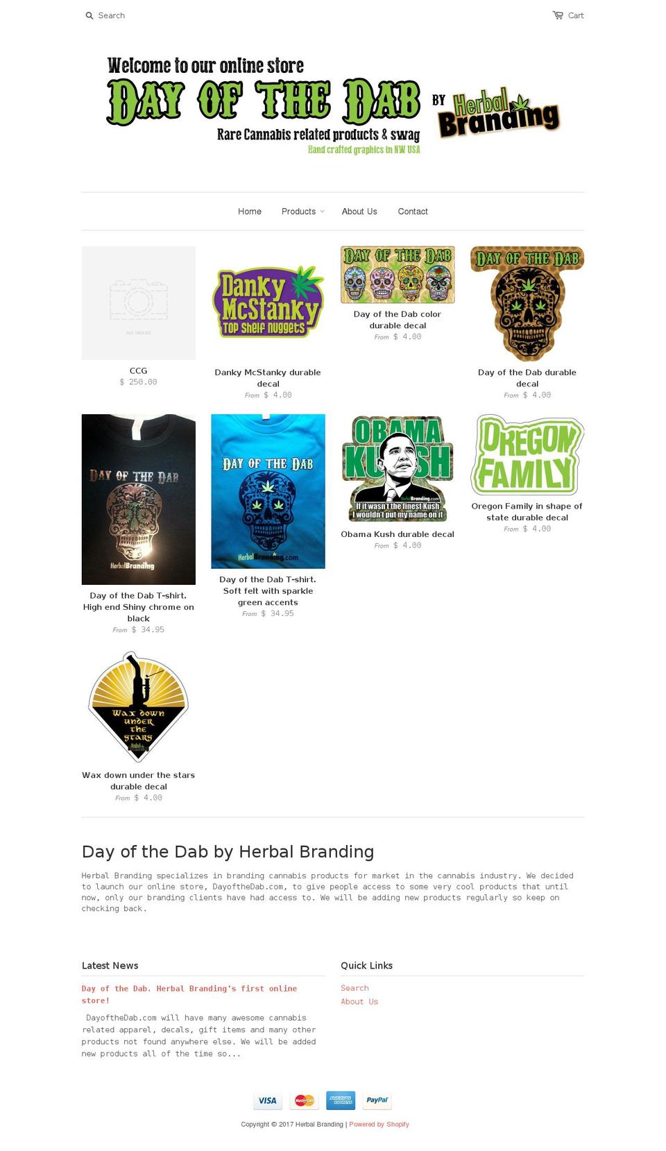 dayofthedab.com shopify website screenshot