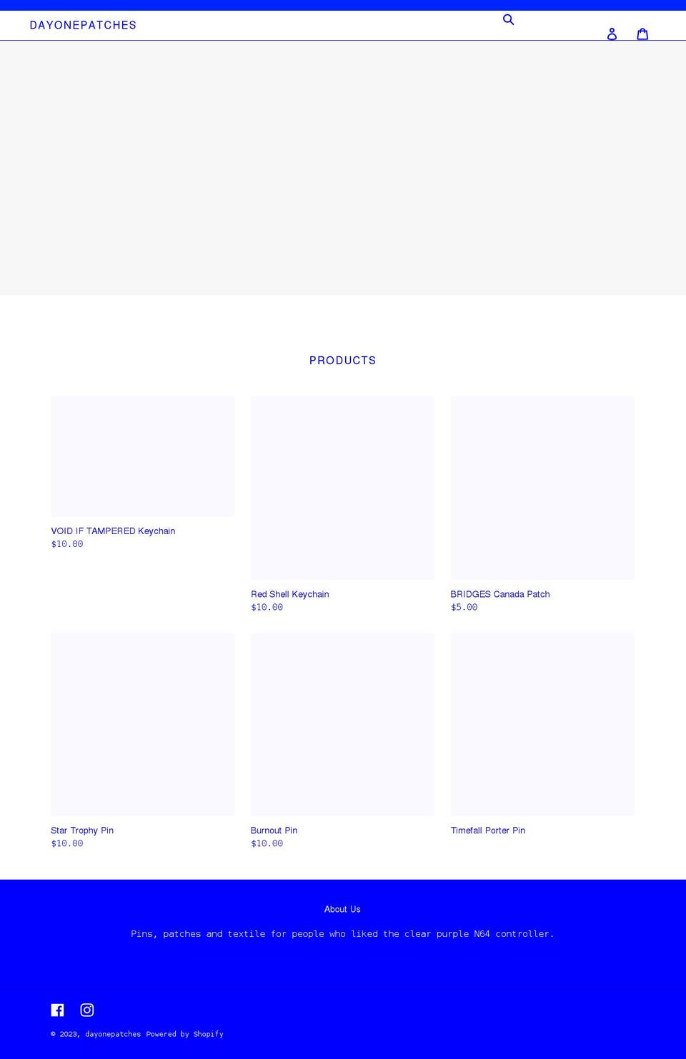 dayonepatches.com shopify website screenshot