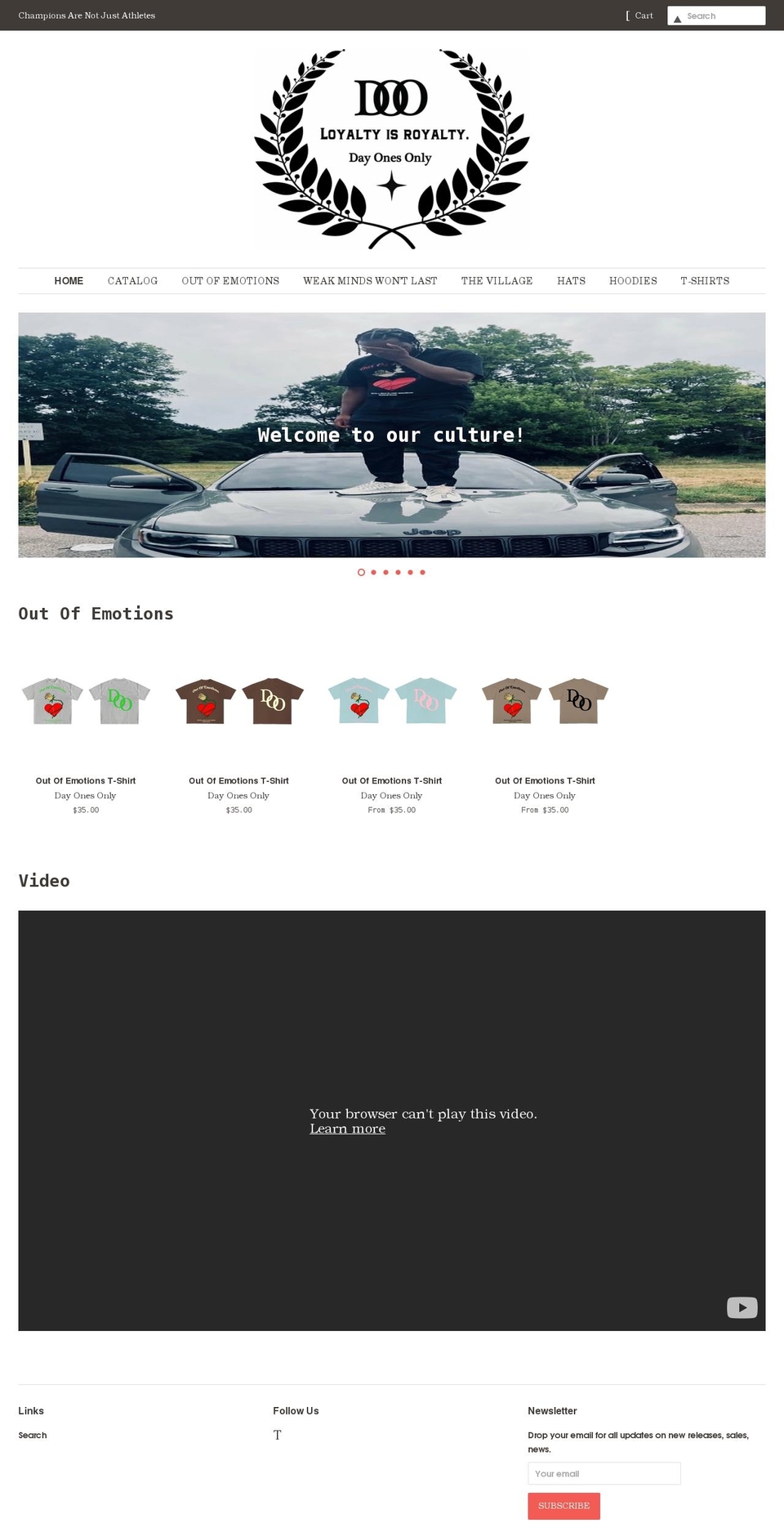 dayonesonly.com shopify website screenshot