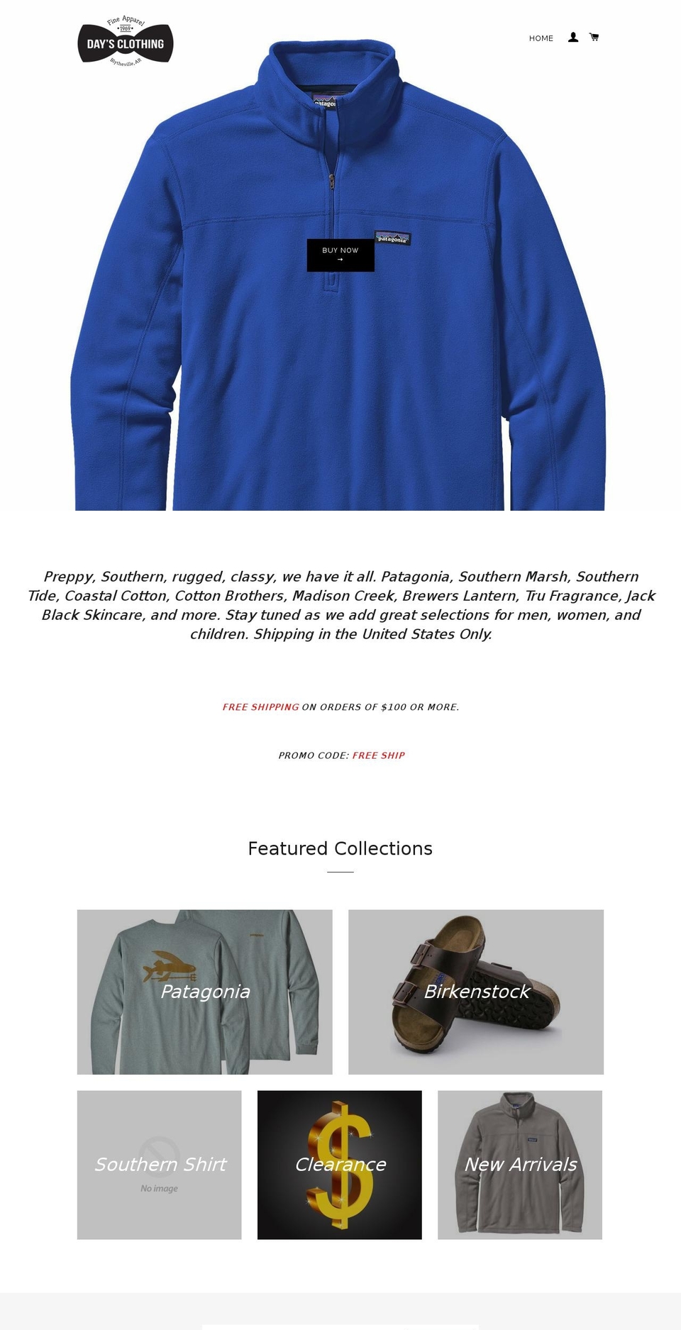 daysclothing.com shopify website screenshot