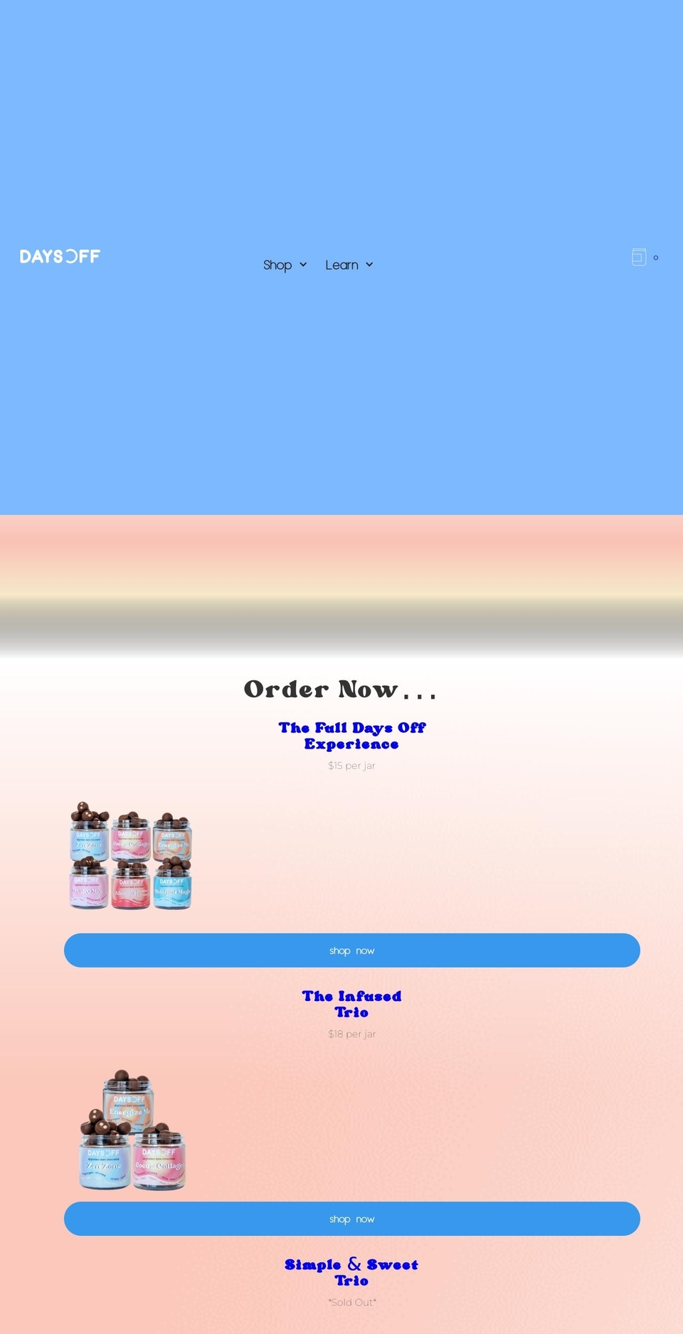 daysoffbites.com shopify website screenshot