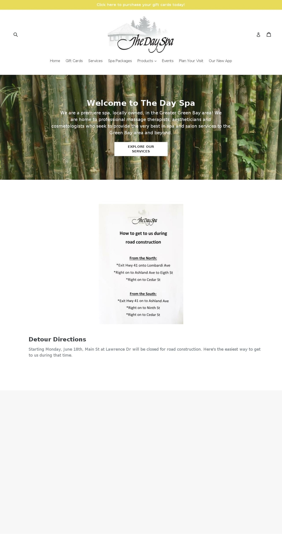 dayspaescape.com shopify website screenshot