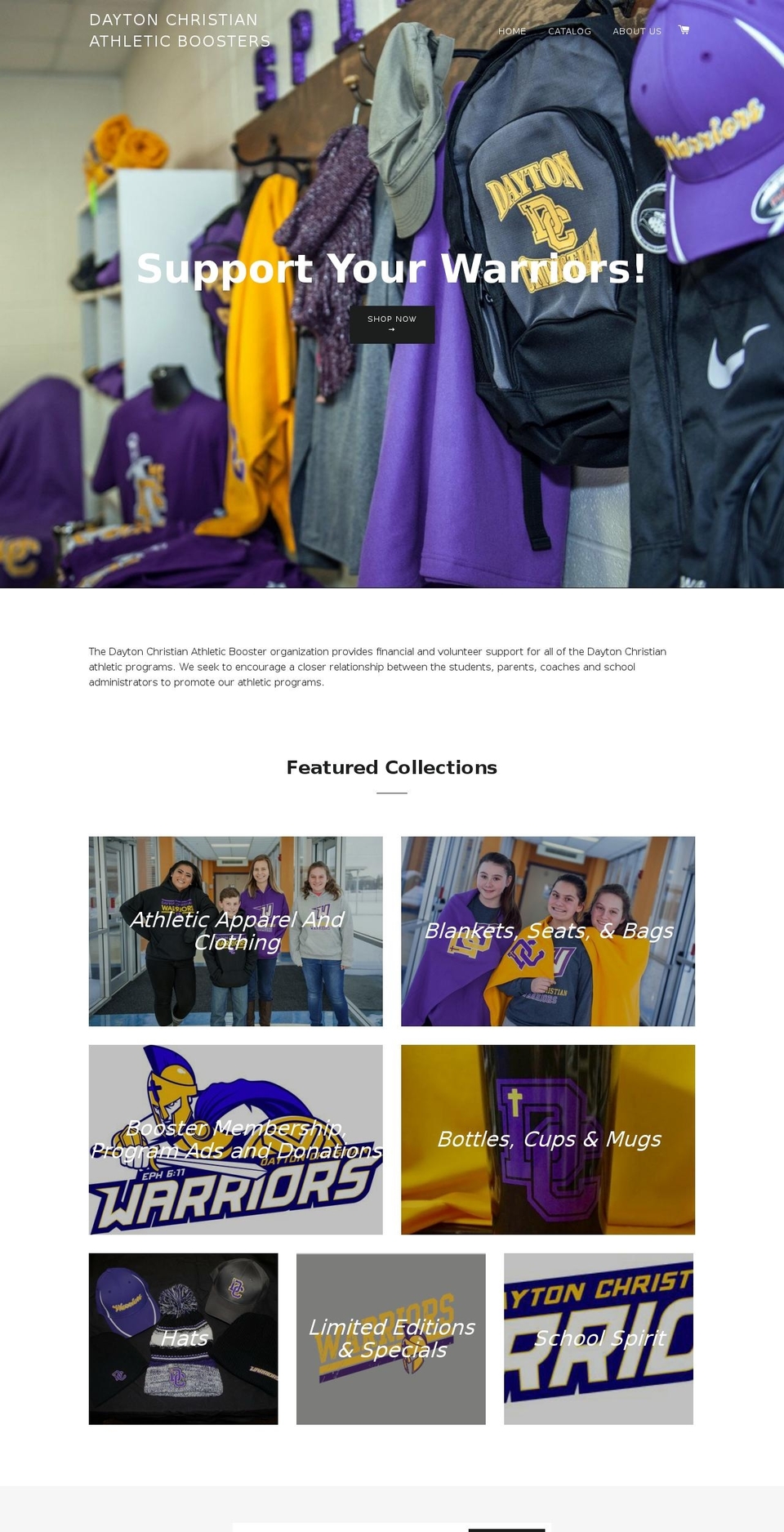 daytonchristianboosters.org shopify website screenshot