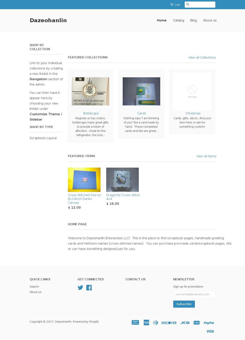 dazeohanlin.com shopify website screenshot