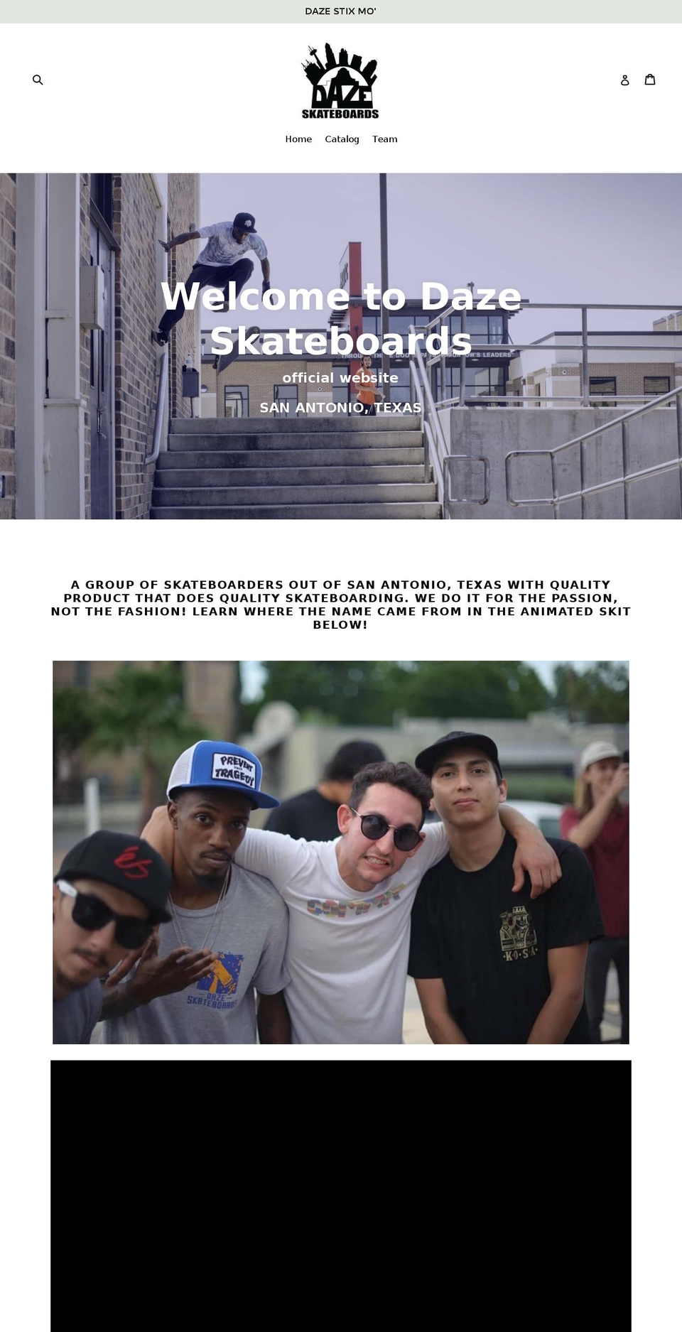 dazeskateboards.com — Shopify storefront screenshot