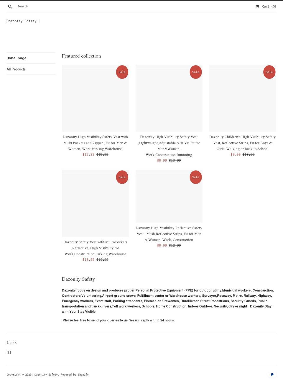dazonity.com shopify website screenshot