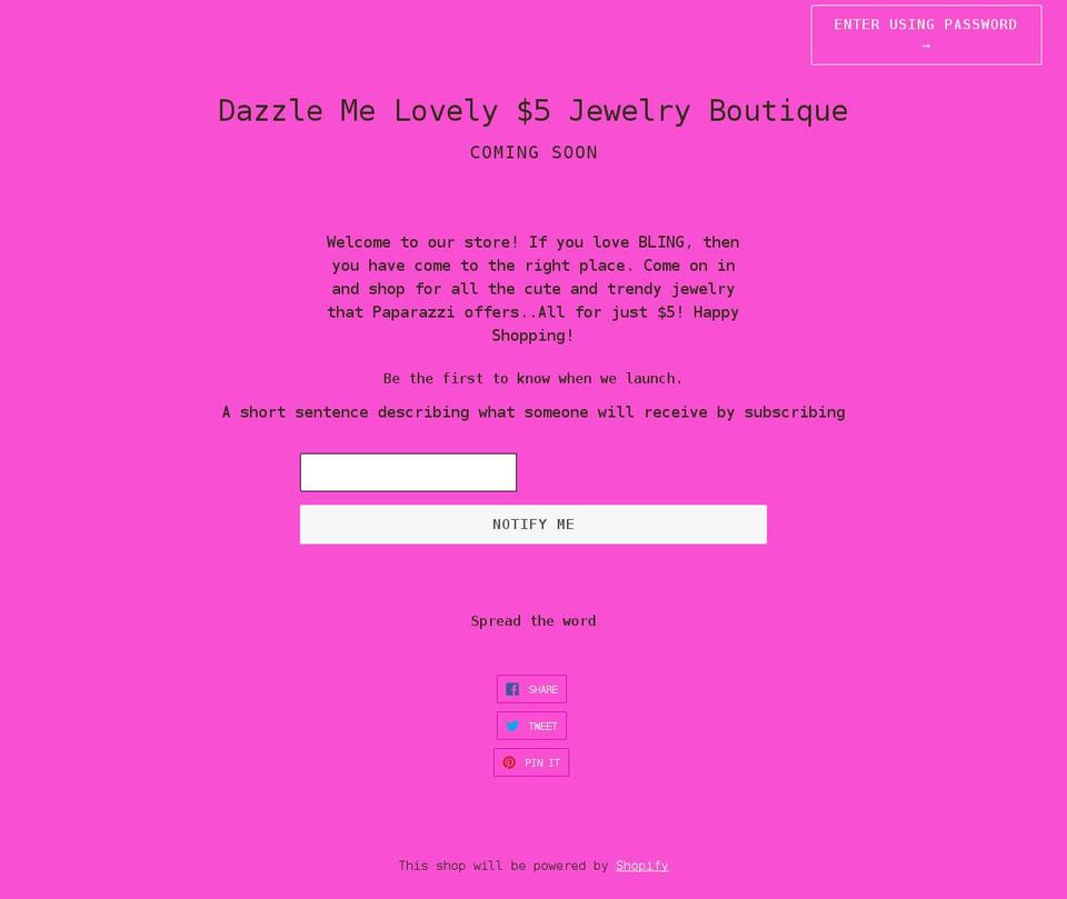 dazzle-me-lovely-5-jewelry-boutique.myshopify.com shopify website screenshot