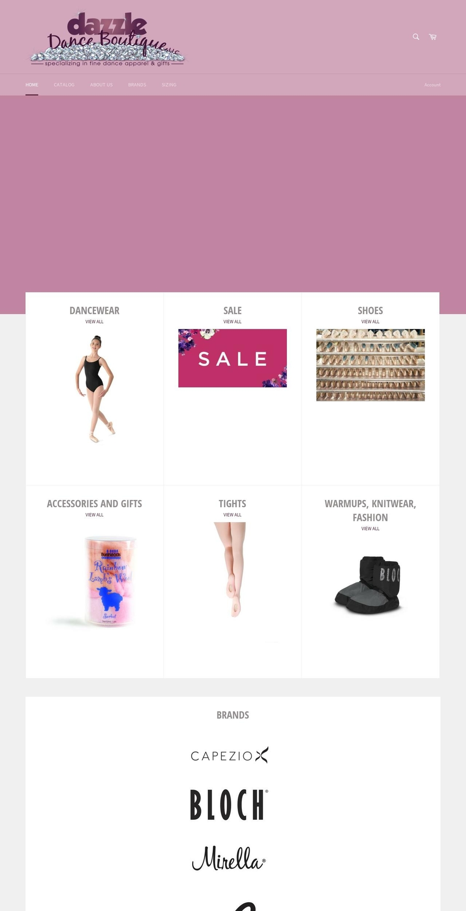 dazzledanceboutique.com shopify website screenshot