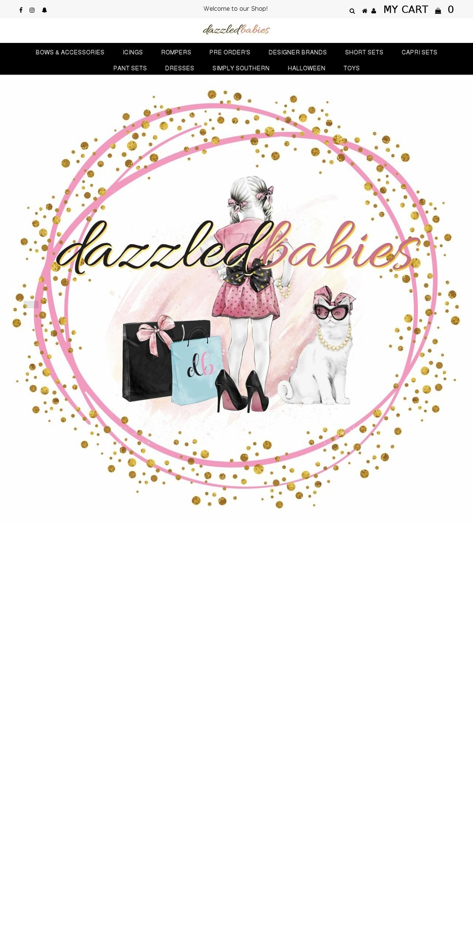 dazzledbabiesboutique.com shopify website screenshot