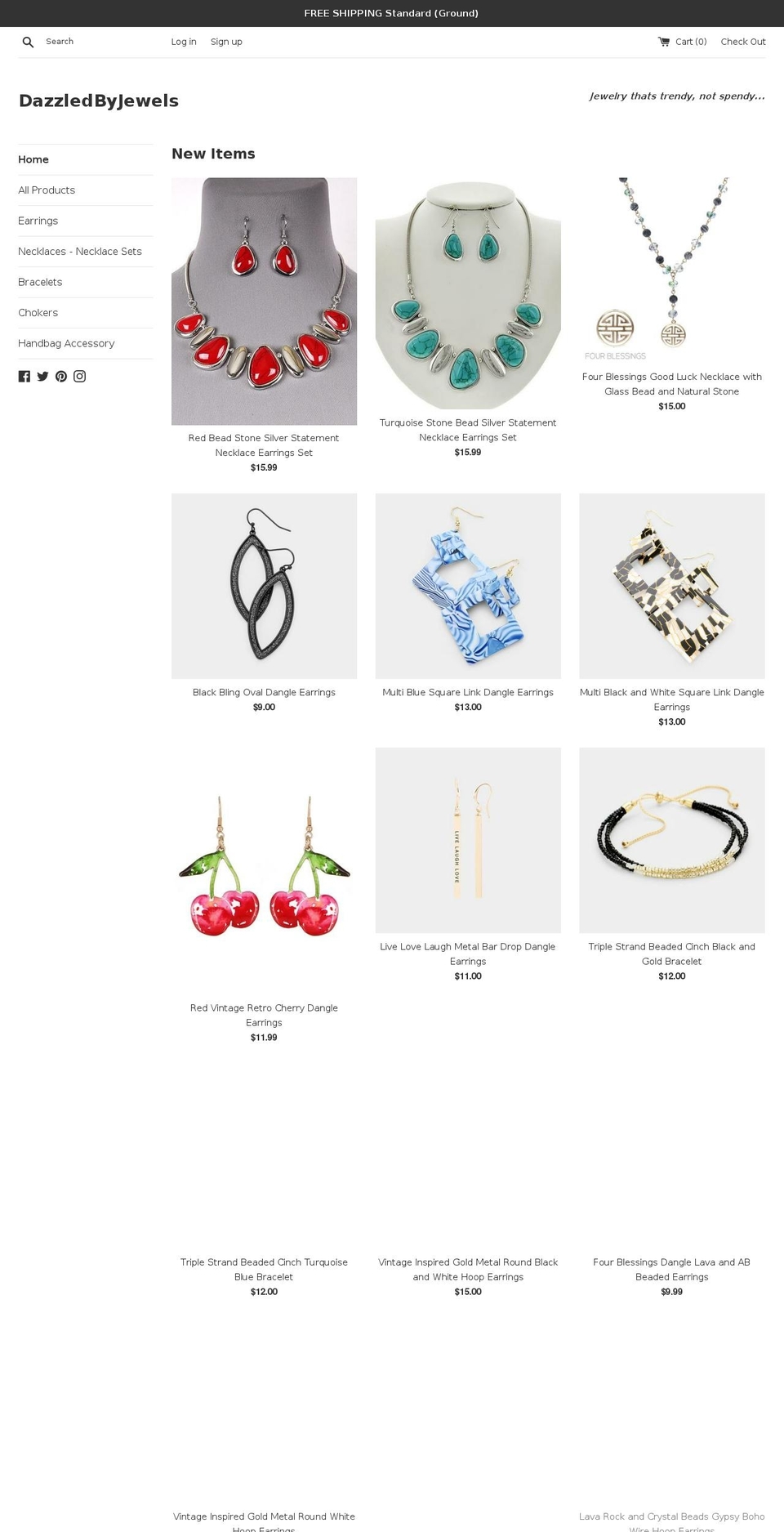 dazzledbyjewels.com shopify website screenshot