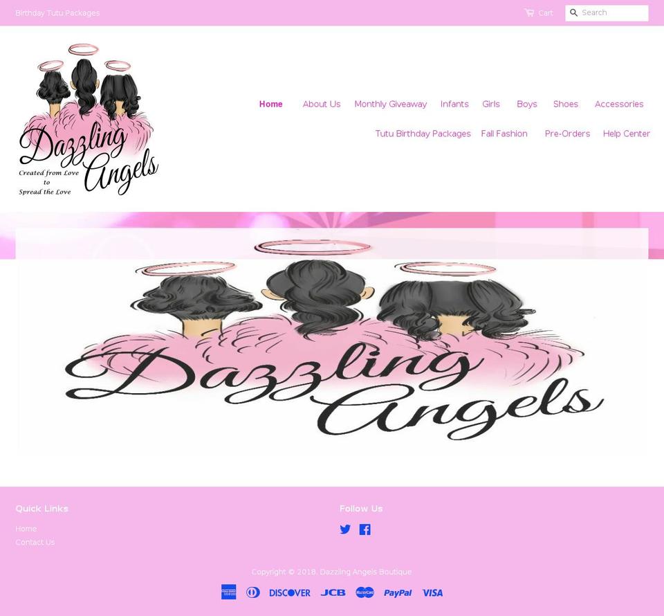 dazzlingangelsboutique.com — Shopify storefront screenshot