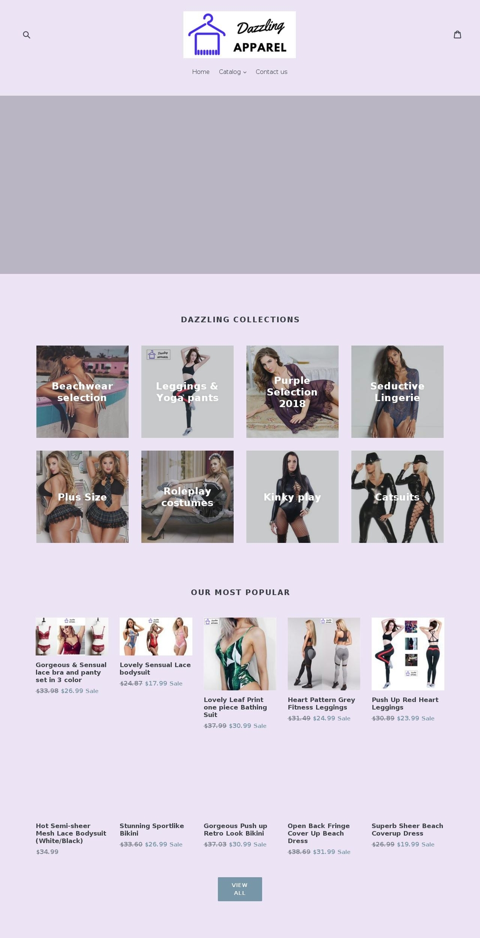 dazzlingapparel.com — Shopify storefront screenshot