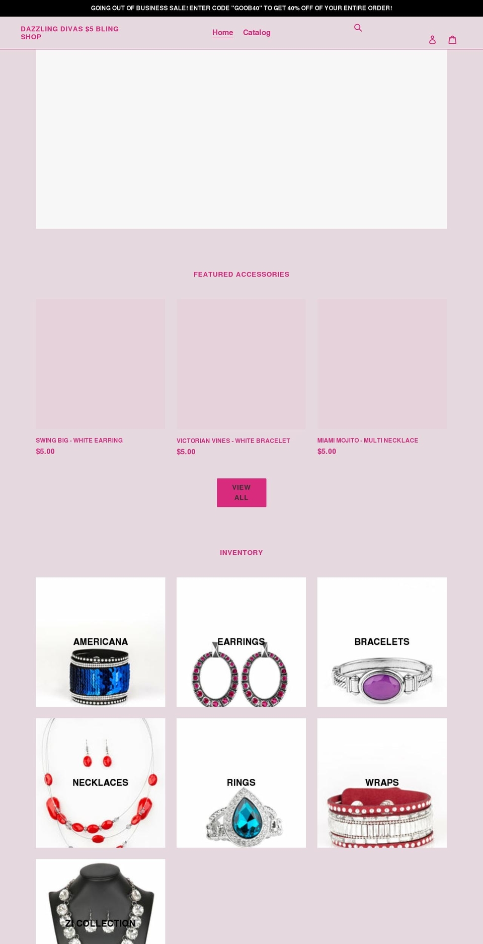 dazzlingdivas5blingshop.com shopify website screenshot