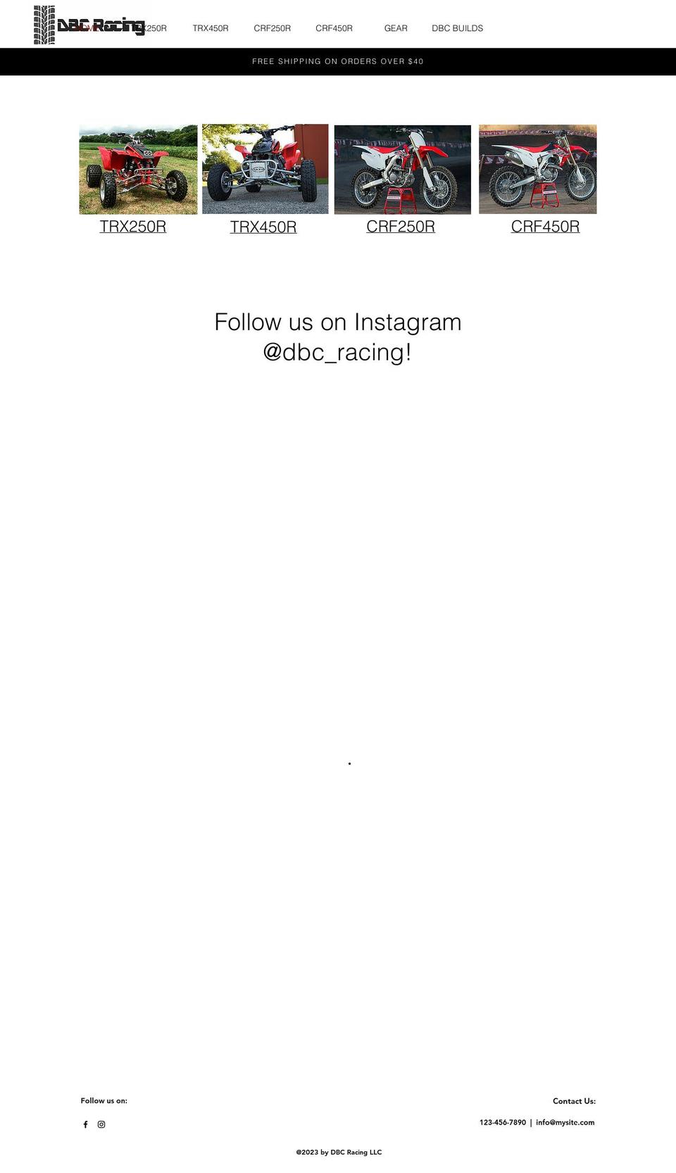 dbc-racing.com shopify website screenshot