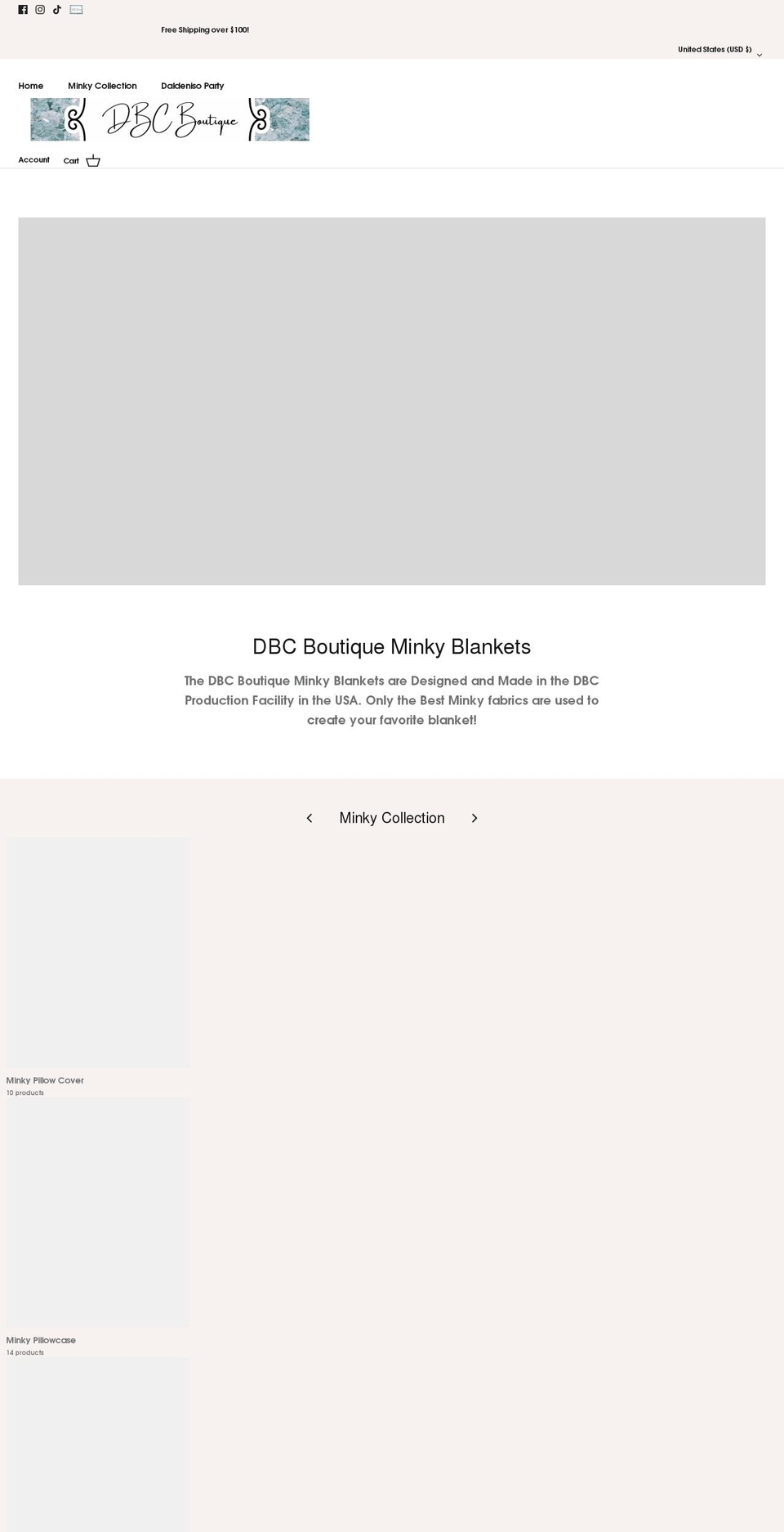 dbcboutique.com shopify website screenshot