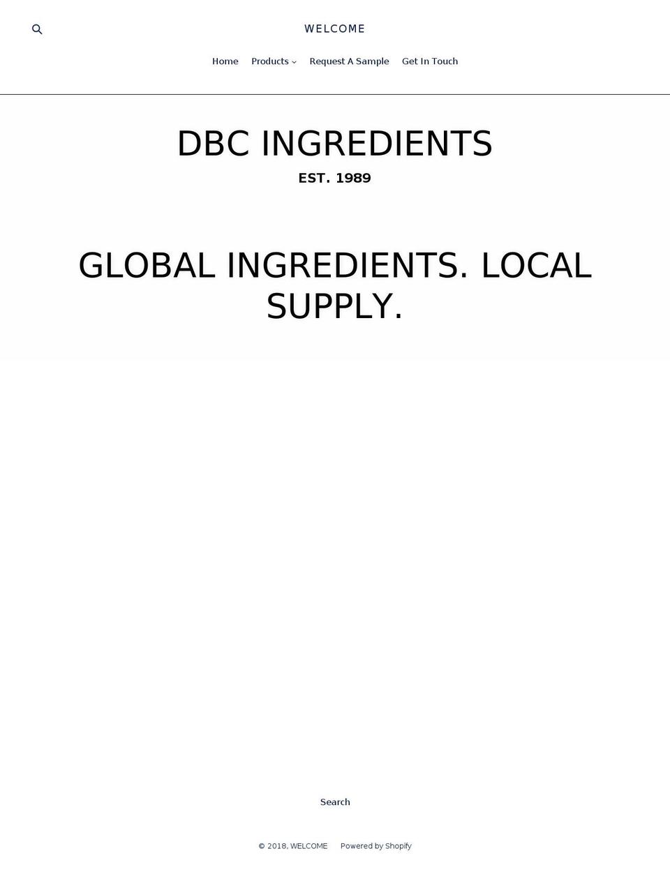 dbcingredients.com shopify website screenshot