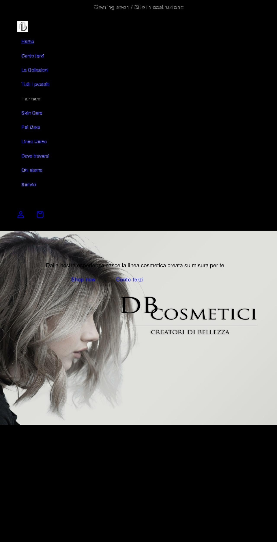 dbcosmetici.com shopify website screenshot