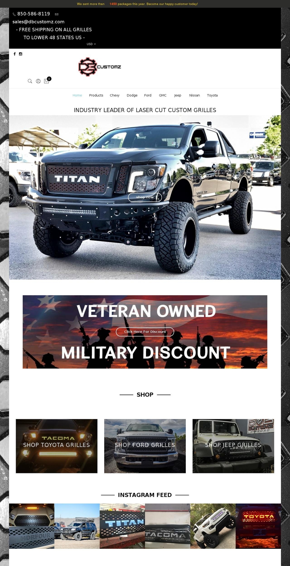 dbcustomz.com shopify website screenshot