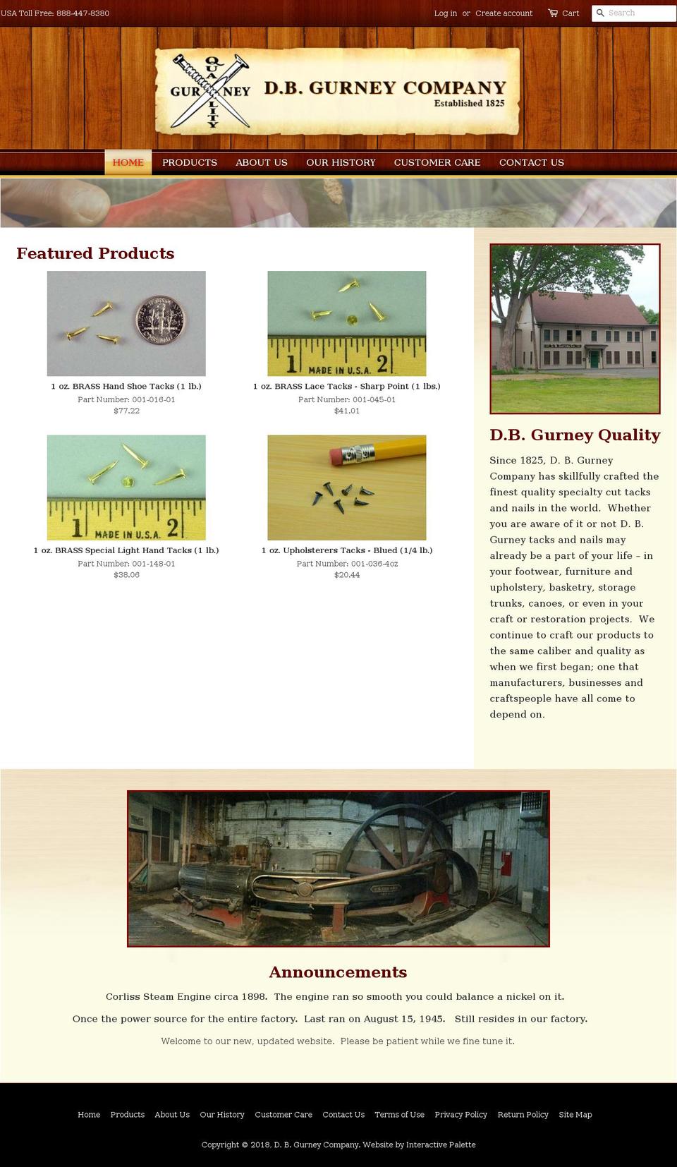 dbgurney.com shopify website screenshot