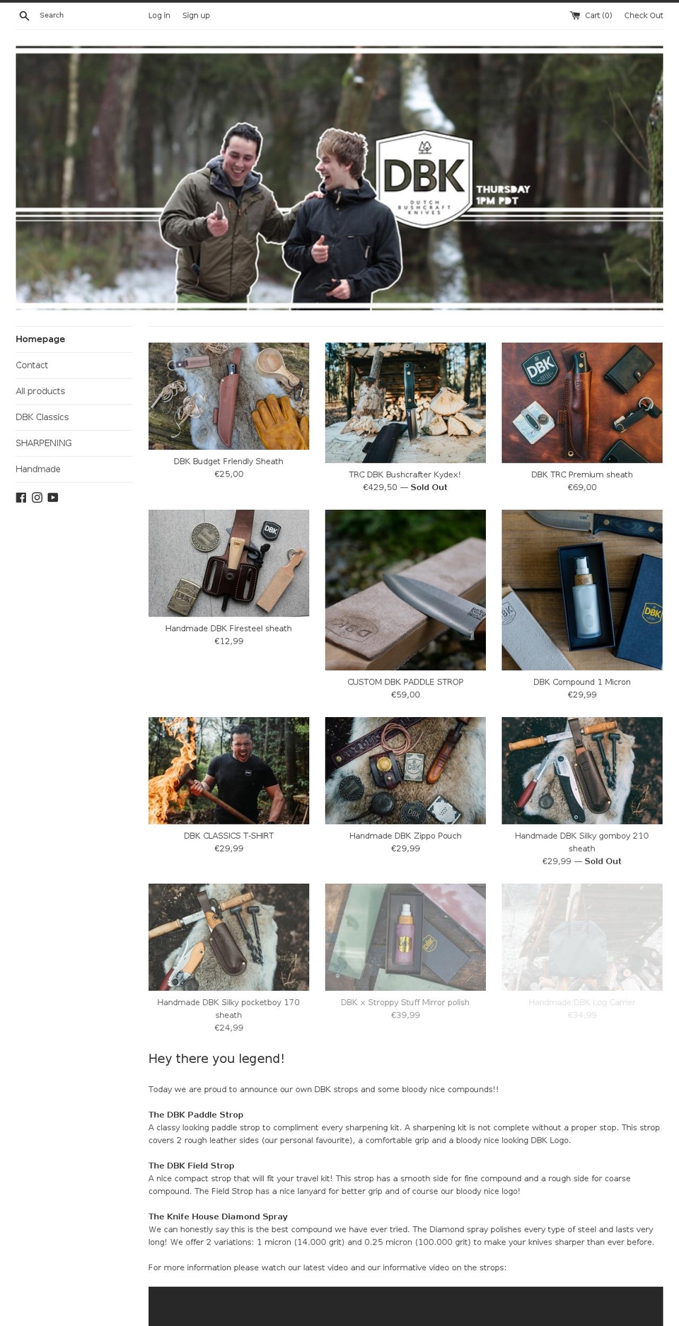 dbkshop.com — Shopify storefront screenshot