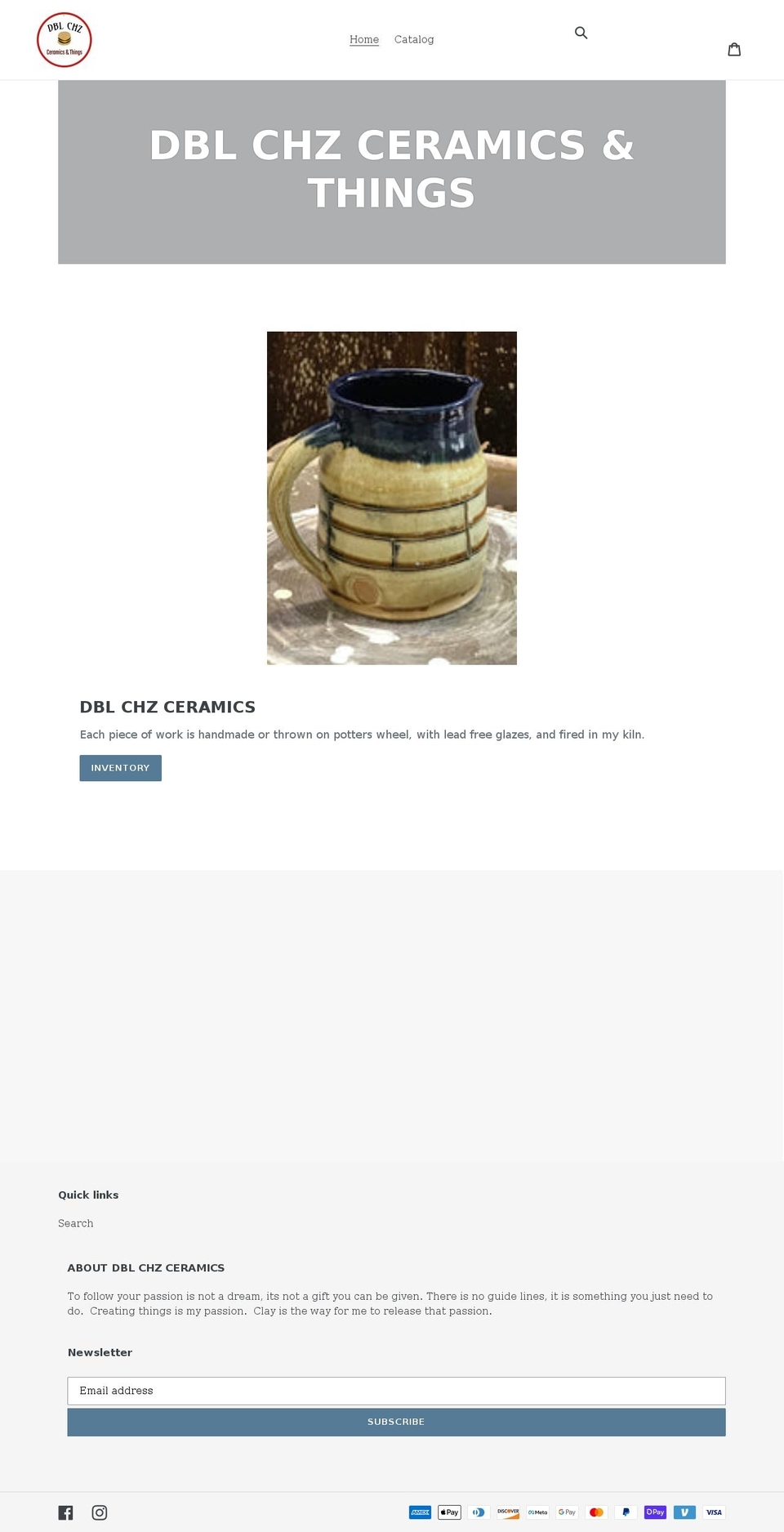 dblchzceramics.com shopify website screenshot