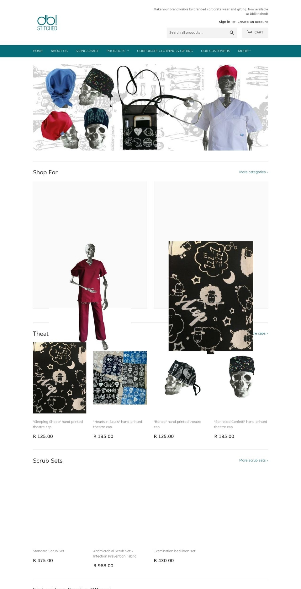 dblstitched.co.za shopify website screenshot