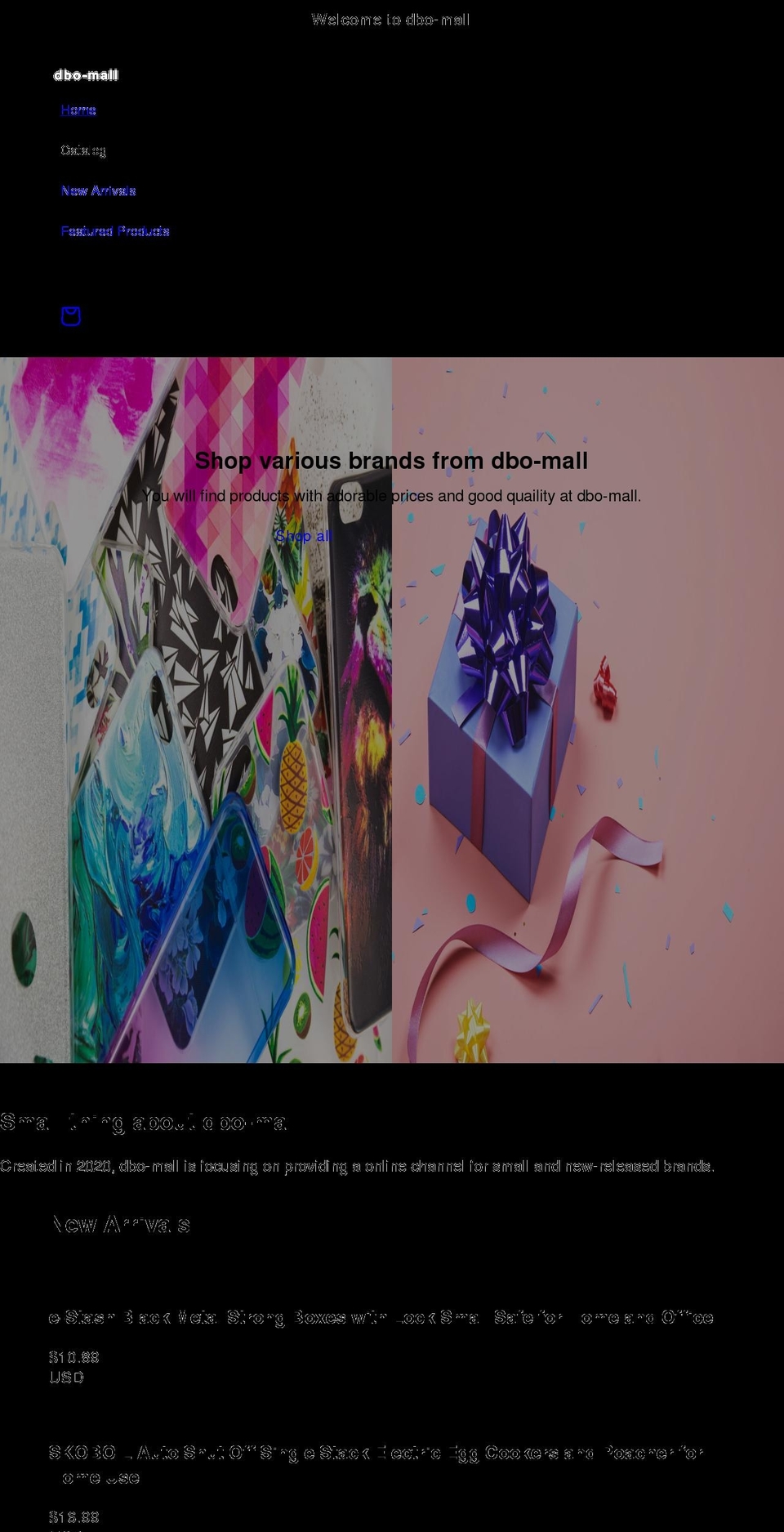 dbo-mall.com shopify website screenshot