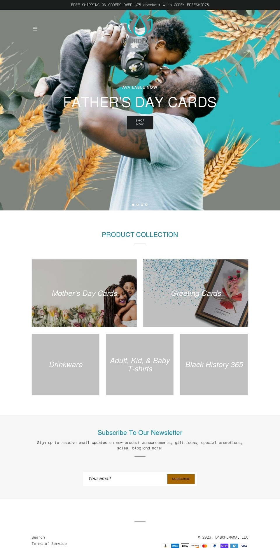 dbohomama.com shopify website screenshot
