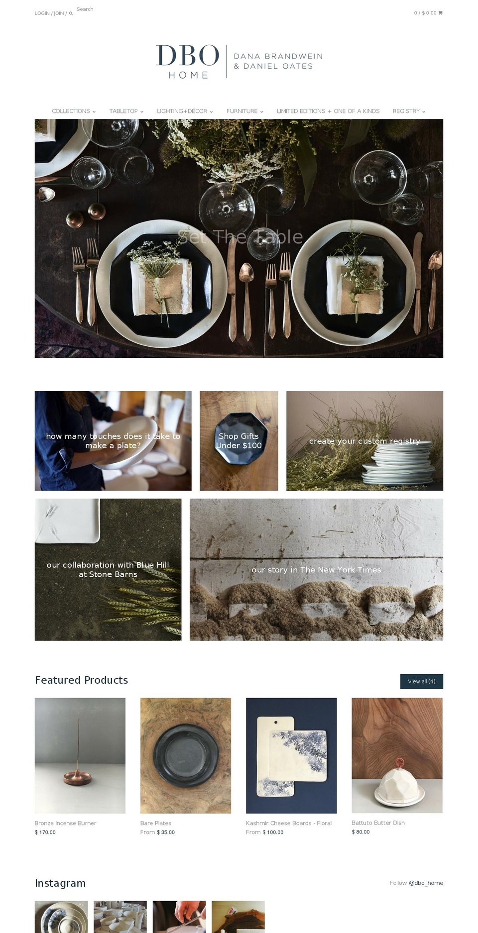 dbohome.com shopify website screenshot